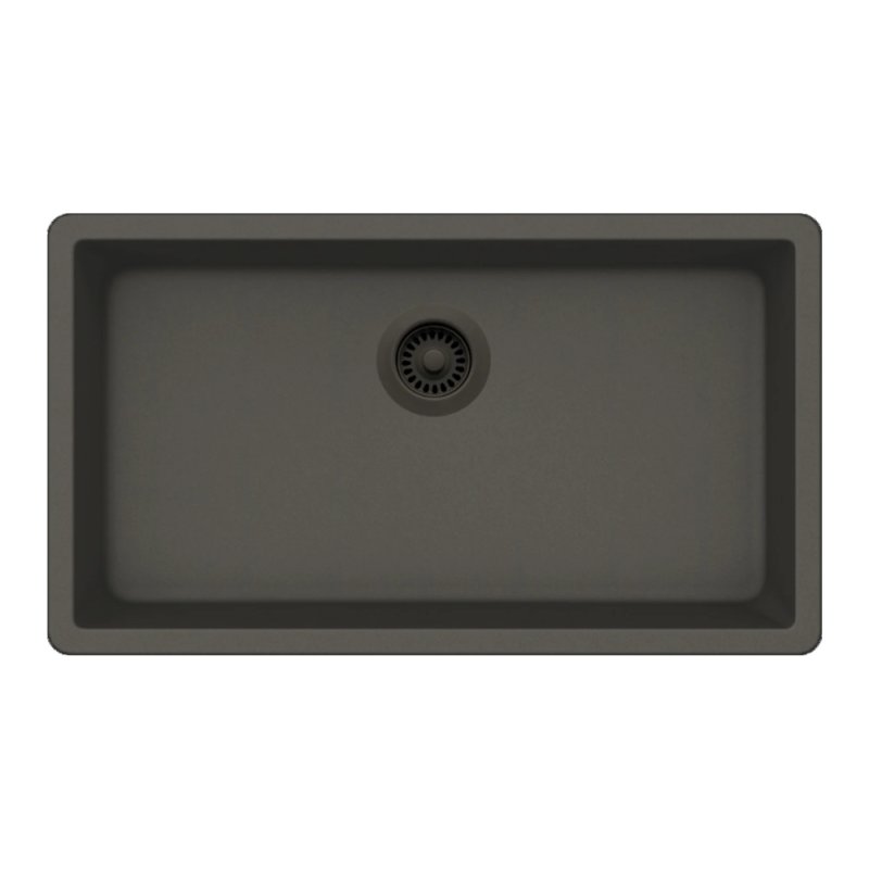 PELICAN PL-150 29 1/2\" x 18 3/4\" x 9 1/2\" Granite Composite Single Bowl Sink - Gunmetal