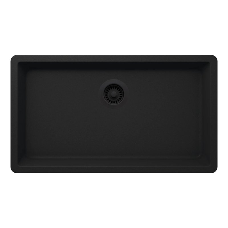 PELICAN PL-150 29 1/2\" x 18 3/4\" x 9 1/2\" Granite Composite Single Bowl Sink - Onyx