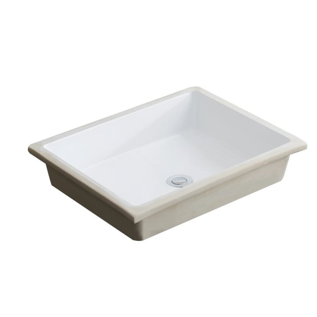 (image for) PELICAN PL-1646 Porcelain Undermount Bathroom Sink 19" x 13" x 4 1/2" - White