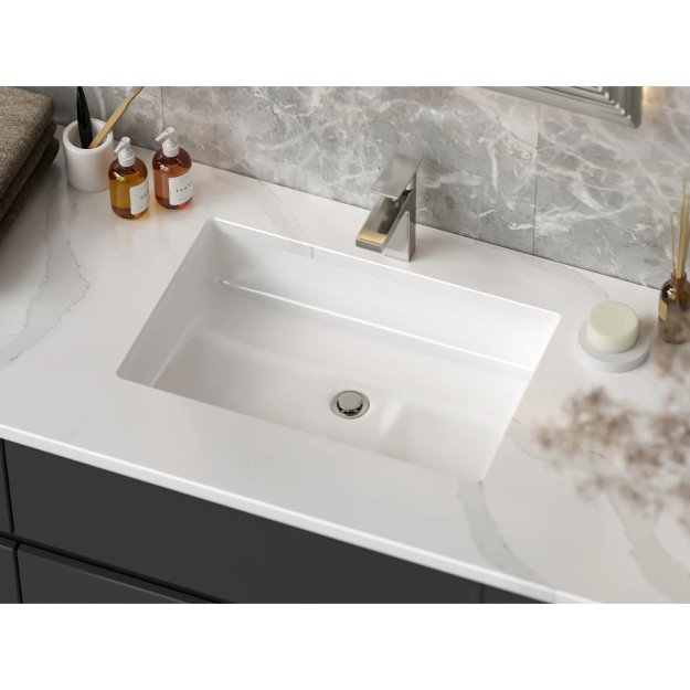 (image for) PELICAN PL-1647 Porcelain Undermount Bathroom Sink 22" x 14 1/4" x 4 3/4" - White
