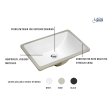 (image for) PELICAN PL-1647 Porcelain Undermount Bathroom Sink 22" x 14 1/4" x 4 3/4" - White