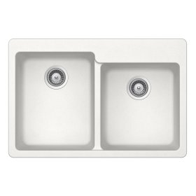 PELICAN PL-175 33" x 22" x 9 1/2" Granite Composite Double Bowl Sink - Alpina