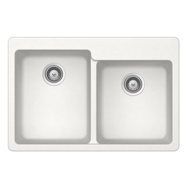 (image for) PELICAN PL-175 33" x 22" x 9 1/2" Granite Composite Double Bowl Sink - Alpina