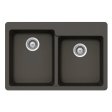 (image for) PELICAN PL-175 33" x 22" x 9 1/2" Granite Composite Double Bowl Sink - Gunmetal