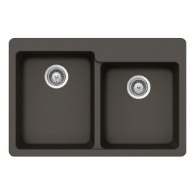 PELICAN PL-175 33" x 22" x 9 1/2" Granite Composite Double Bowl Sink - Gunmetal
