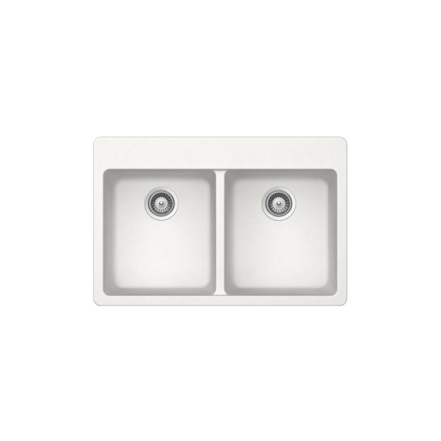 (image for) PELICAN PL-200 33" x 22" x 9 1/2" Granite Composite Double Bowl Sink - Alpina