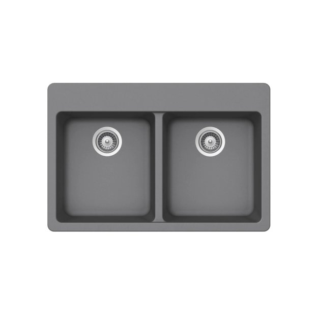 (image for) PELICAN PL-200 33" x 22" x 9 1/2" Granite Composite Double Bowl Sink - Chroma