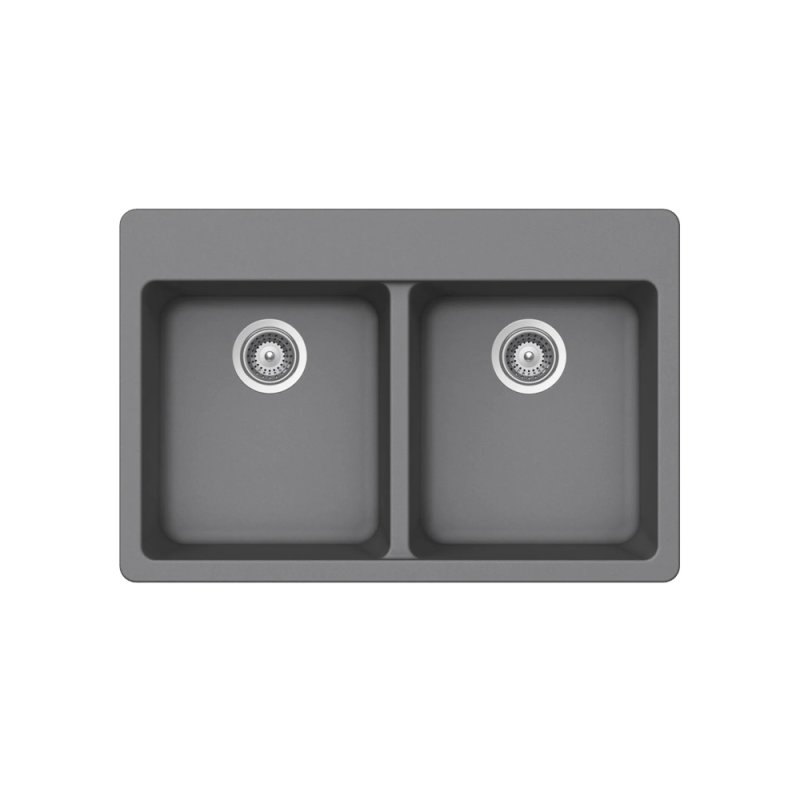 PELICAN PL-200 33\" x 22\" x 9 1/2\" Granite Composite Double Bowl Sink - Chroma