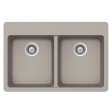 (image for) PELICAN PL-200 33" x 22" x 9 1/2" Granite Composite Double Bowl Sink - Concrete