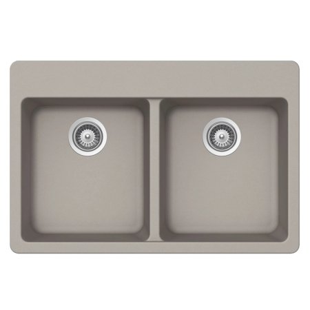 (image for) PELICAN PL-200 33" x 22" x 9 1/2" Granite Composite Double Bowl Sink - Concrete