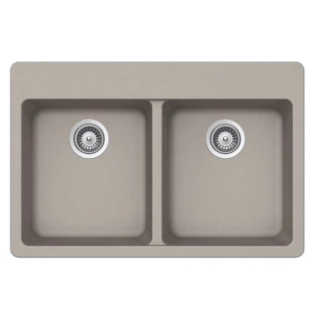 (image for) PELICAN PL-200 33" x 22" x 9 1/2" Granite Composite Double Bowl Sink - Concrete