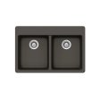 (image for) PELICAN PL-200 33" x 22" x 9 1/2" Granite Composite Double Bowl Sink - Gunmetal