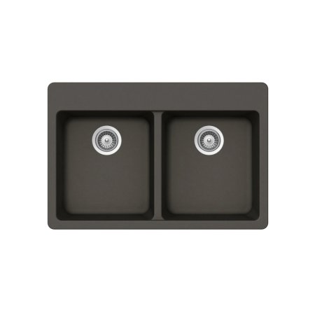 (image for) PELICAN PL-200 33" x 22" x 9 1/2" Granite Composite Double Bowl Sink - Gunmetal