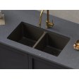 (image for) PELICAN PL-200 33" x 22" x 9 1/2" Granite Composite Double Bowl Sink - Mocha