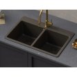 (image for) PELICAN PL-200 33" x 22" x 9 1/2" Granite Composite Double Bowl Sink - Mocha