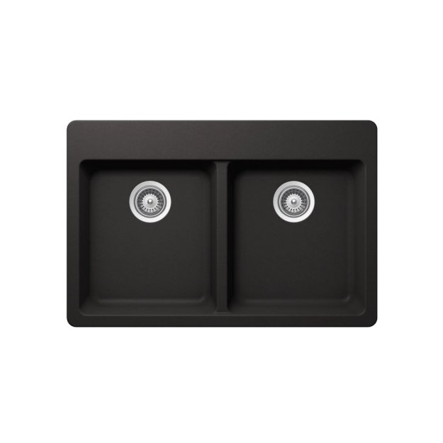 (image for) PELICAN PL-200 33" x 22" x 9 1/2" Granite Composite Double Bowl Sink - Onyx