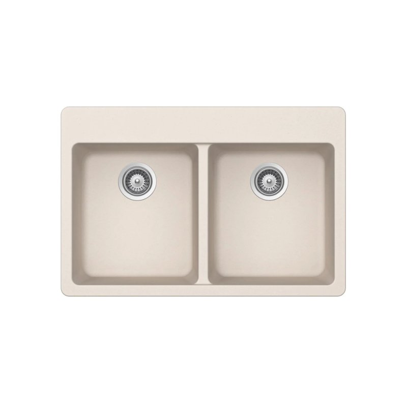 PELICAN PL-200 33\" x 22\" x 9 1/2\" Granite Composite Double Bowl Sink - Sand