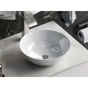PELICAN PL-3001 Porcelain Vessel Bathroom Sink 16'' x 16'' - White