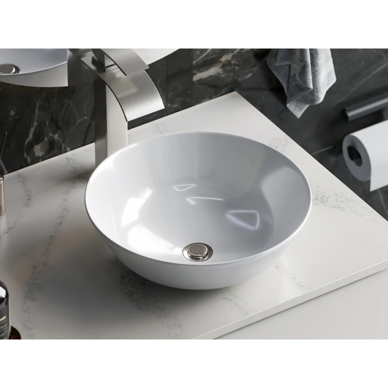 (image for) PELICAN PL-3001 Porcelain Vessel Bathroom Sink 16'' x 16'' - White