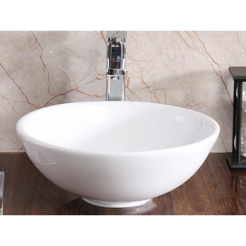 (image for) PELICAN PL-3001 Porcelain Vessel Bathroom Sink 16'' x 16'' - White
