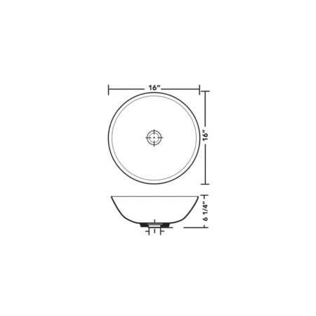 (image for) PELICAN PL-3001 Porcelain Vessel Bathroom Sink 16'' x 16'' - White