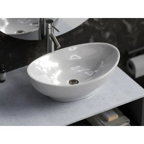 PELICAN PL-3002 Porcelain Vessel Bathroom Sink 22-3/4'' x 14-3/4'' - White