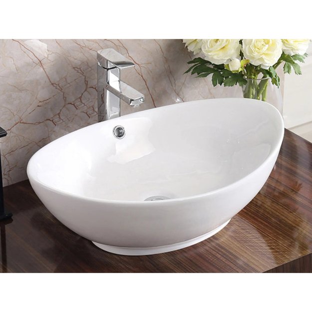 (image for) PELICAN PL-3002 Porcelain Vessel Bathroom Sink 22-3/4'' x 14-3/4'' - White