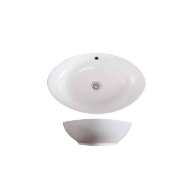 (image for) PELICAN PL-3002 Porcelain Vessel Bathroom Sink 22-3/4'' x 14-3/4'' - White