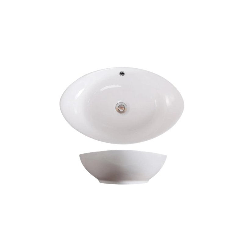 PELICAN PL-3002 Porcelain Vessel Bathroom Sink 22-3/4\'\' x 14-3/4\'\' - White