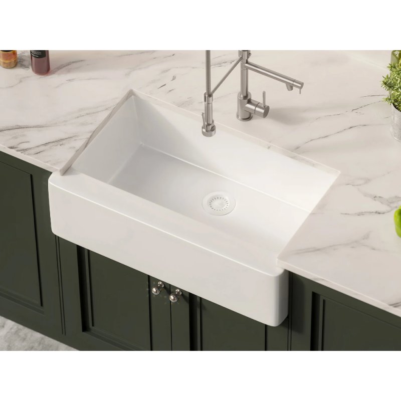 (image for) PELICAN PL-300 32 7/8" x 20 3/4" x 9" Granite Composite Apron Front Sink - Alpina