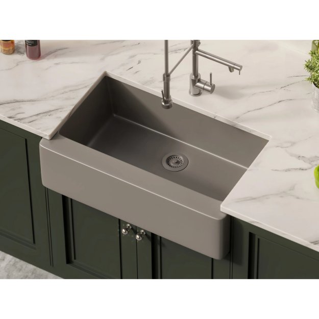 (image for) PELICAN PL-300 32 7/8" x 20 3/4" x 9" Granite Composite Apron Front Sink - Concrete