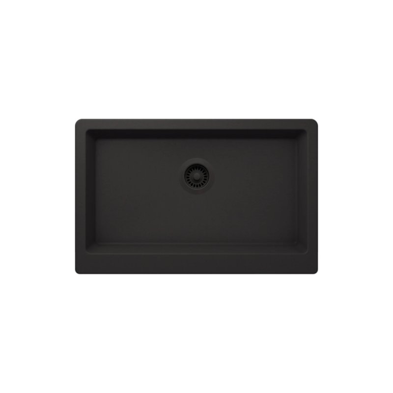 PELICAN PL-300 32 7/8\" x 20 3/4\" x 9\" Granite Composite Apron Front Sink - Onyx