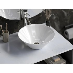 PELICAN PL-3014 Porcelain Vessel Bathroom Sink 16-3/4'' x 16-3/4'' - White