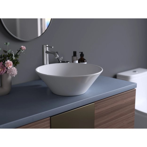 (image for) PELICAN PL-3014 Porcelain Vessel Bathroom Sink 16-3/4'' x 16-3/4'' - White