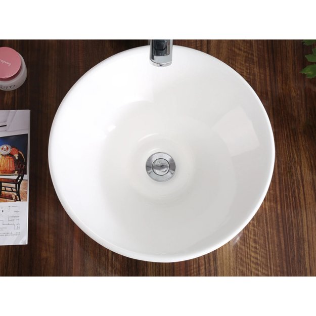 (image for) PELICAN PL-3014 Porcelain Vessel Bathroom Sink 16-3/4'' x 16-3/4'' - White