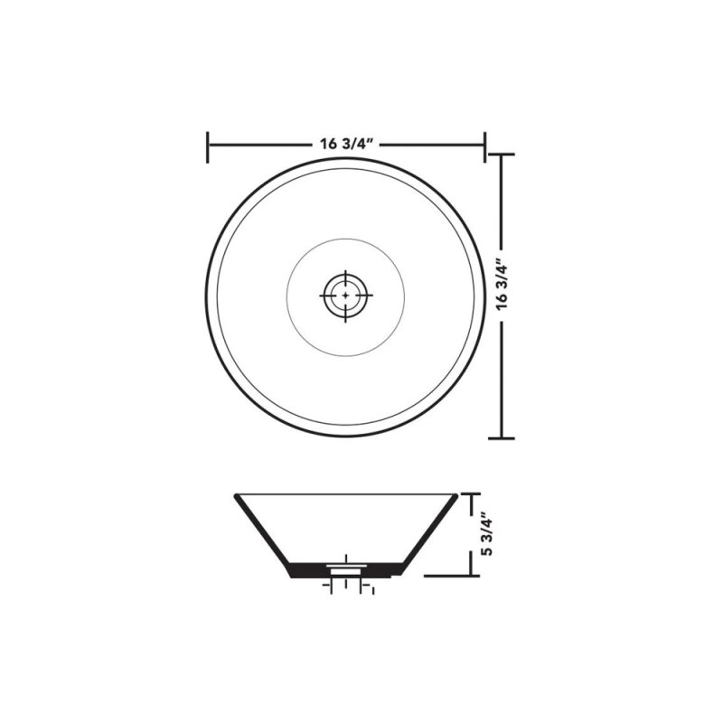 (image for) PELICAN PL-3014 Porcelain Vessel Bathroom Sink 16-3/4'' x 16-3/4'' - White
