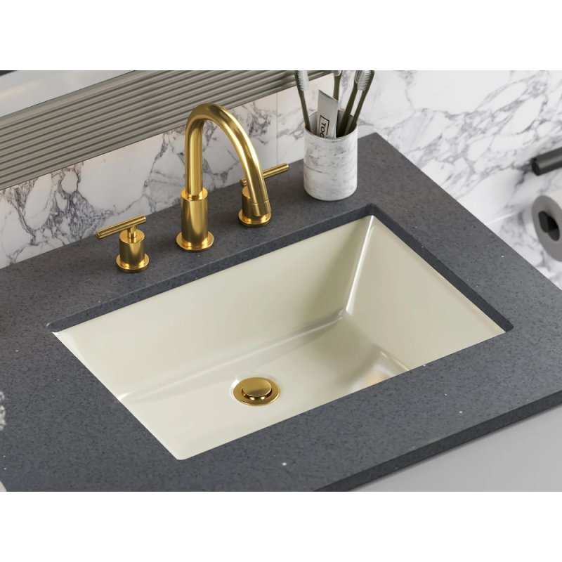 (image for) PELICAN PL-3033 Porcelain Undermount Bathroom Sink 18-1/2" x 11" - Bone