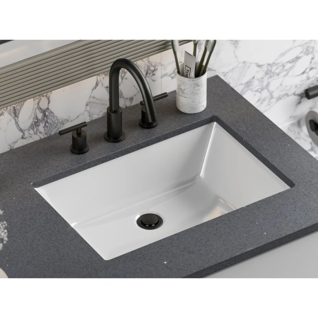 (image for) PELICAN PL-3033 Porcelain Undermount Bathroom Sink 18-1/2" x 11" - White