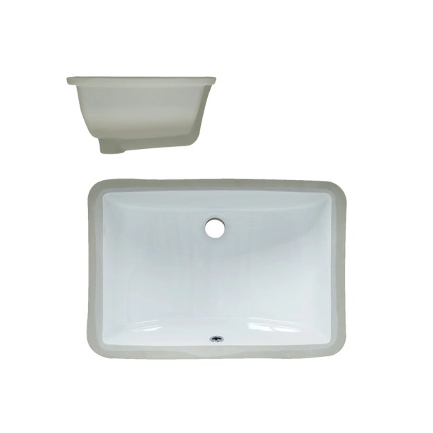 (image for) PELICAN PL-3044 Extra Deep Porcelain Undermount Bathroom Sink 8 1/4" x 12" x 6 1/4" - Bone