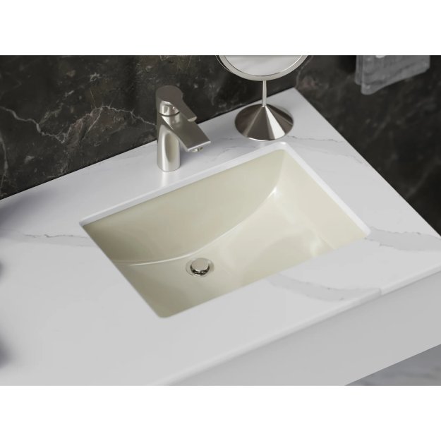 (image for) PELICAN PL-3044 Extra Deep Porcelain Undermount Bathroom Sink 8 1/4" x 12" x 6 1/4" - Bone