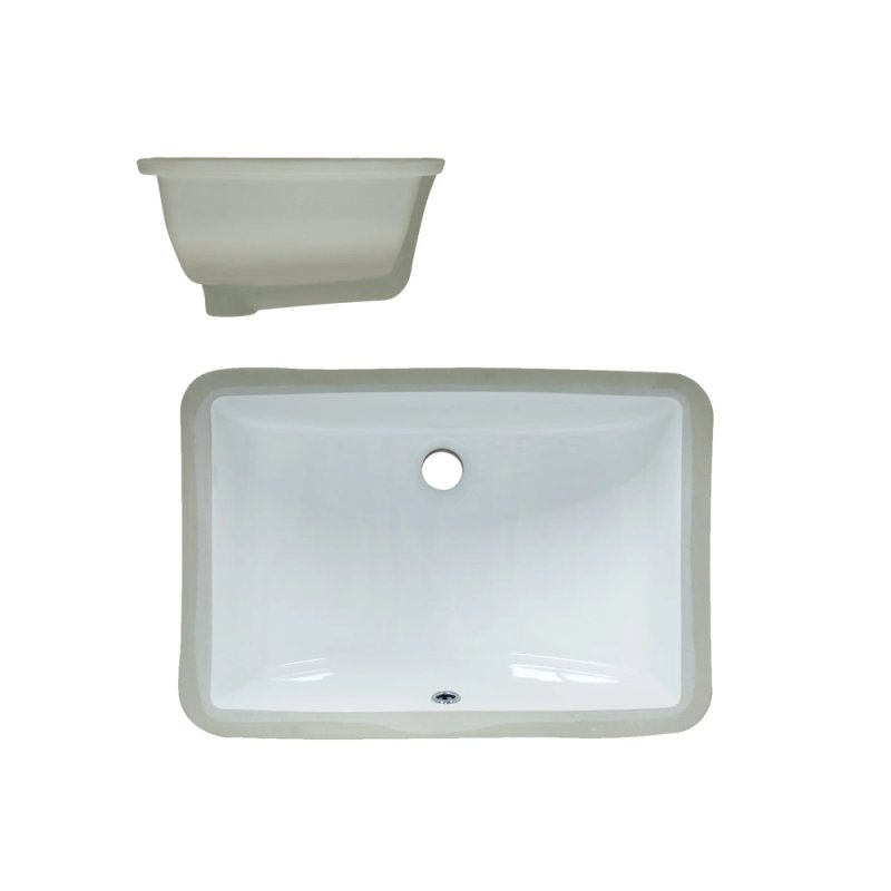 (image for) PELICAN PL-3044 Extra Deep Porcelain Undermount Bathroom Sink 18 1/4'' x 12'' x 6 1/4"- White