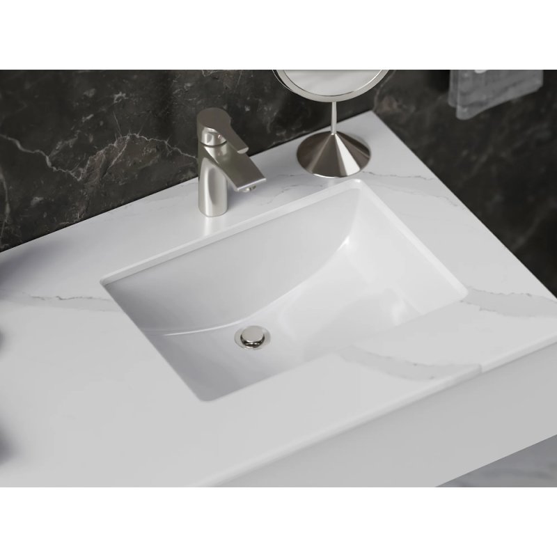(image for) PELICAN PL-3044 Extra Deep Porcelain Undermount Bathroom Sink 18 1/4'' x 12'' x 6 1/4"- White