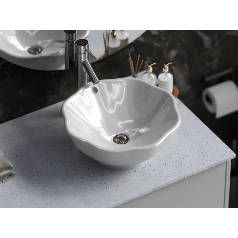 (image for) PELICAN PL-3053 Porcelain Vessel Bathroom Sink 17-3/4'' x 17-3/4'' - White