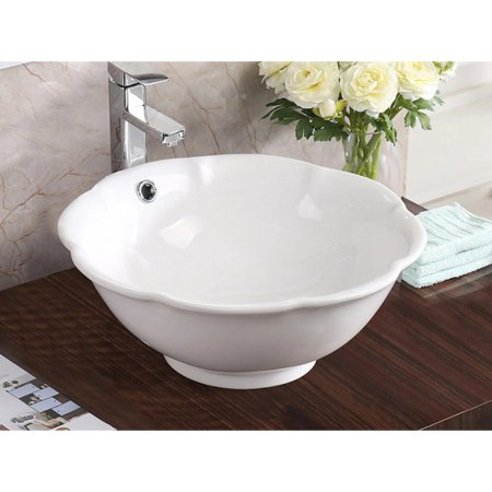 (image for) PELICAN PL-3053 Porcelain Vessel Bathroom Sink 17-3/4'' x 17-3/4'' - White