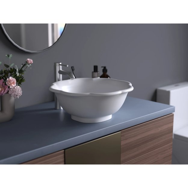 (image for) PELICAN PL-3053 Porcelain Vessel Bathroom Sink 17-3/4'' x 17-3/4'' - White