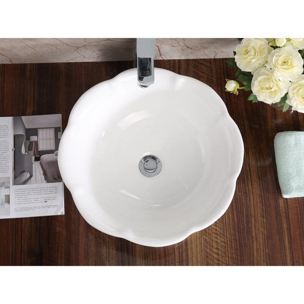 (image for) PELICAN PL-3053 Porcelain Vessel Bathroom Sink 17-3/4'' x 17-3/4'' - White