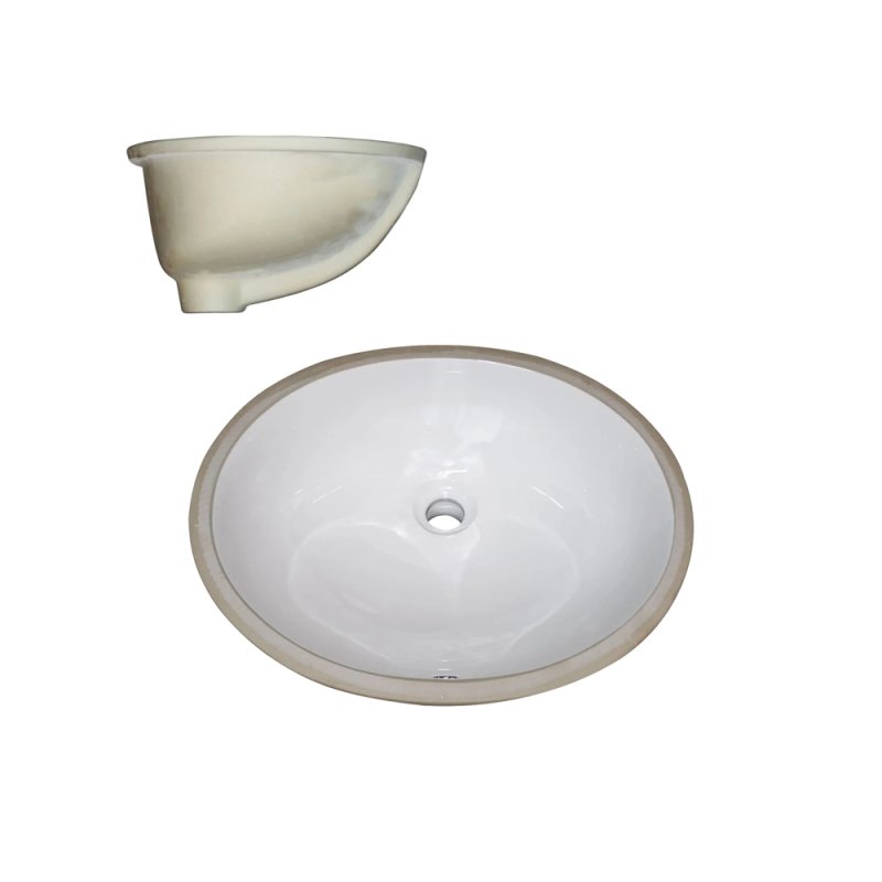 (image for) PELICAN PL-3059 Porcelain Undermount Bathroom Sink 17 1/4" x 14" x 5 3/4" - Black