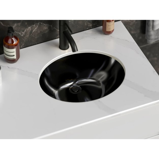 (image for) PELICAN PL-3059 Porcelain Undermount Bathroom Sink 17 1/4" x 14" x 5 3/4" - Black
