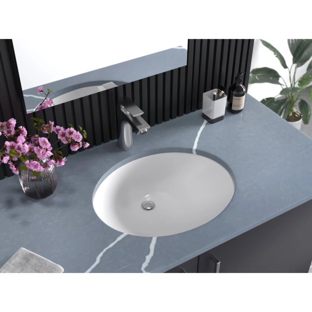 (image for) PELICAN PL-3059 Porcelain Undermount Bathroom Sink 17 1/4" x 14" x 5 3/4" - White