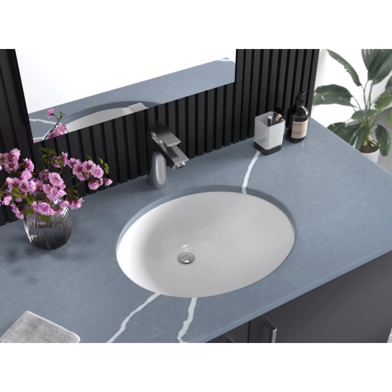 (image for) PELICAN PL-3059 Porcelain Undermount Bathroom Sink 17 1/4" x 14" x 5 3/4" - White